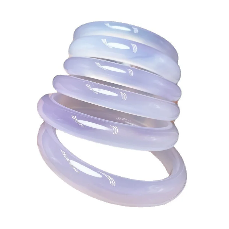 White Floating Delicate Agate Light Amethyst Chalcedony Girl Bracelet Seed Natural Purple Beau