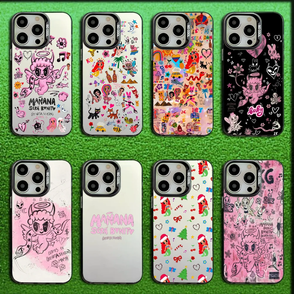 

K-Karol G Manana Sera Bonito Phone Case For iPhone 16,15,14,13,12,11,Mini,Pro,MAX Gray Matte Silicone Black Cover