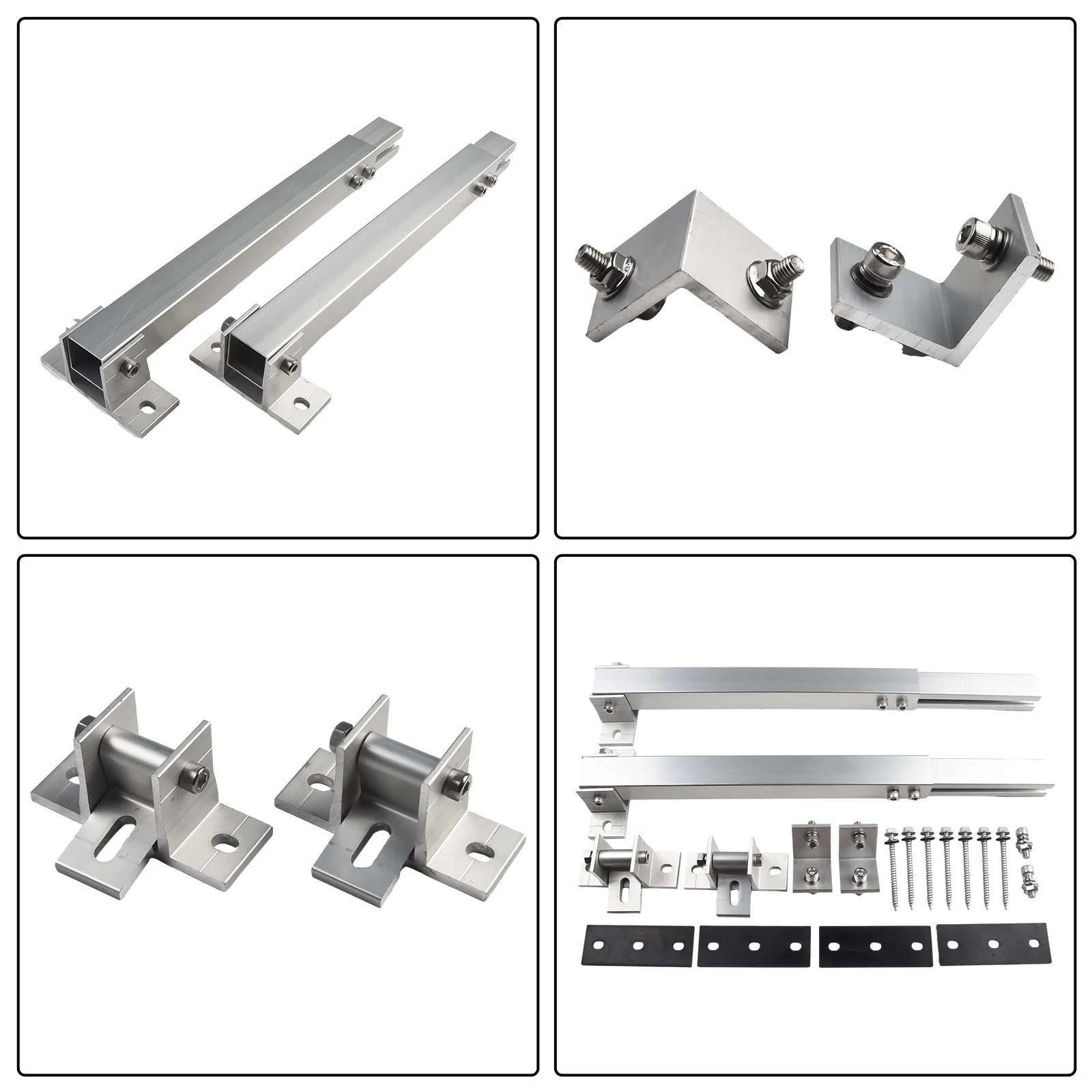 High Quality Brand New Short Brackets Photovoltaic Support Silver Adjustable Aluminum Alloy End Clamp Kit Flat Roof Mounting