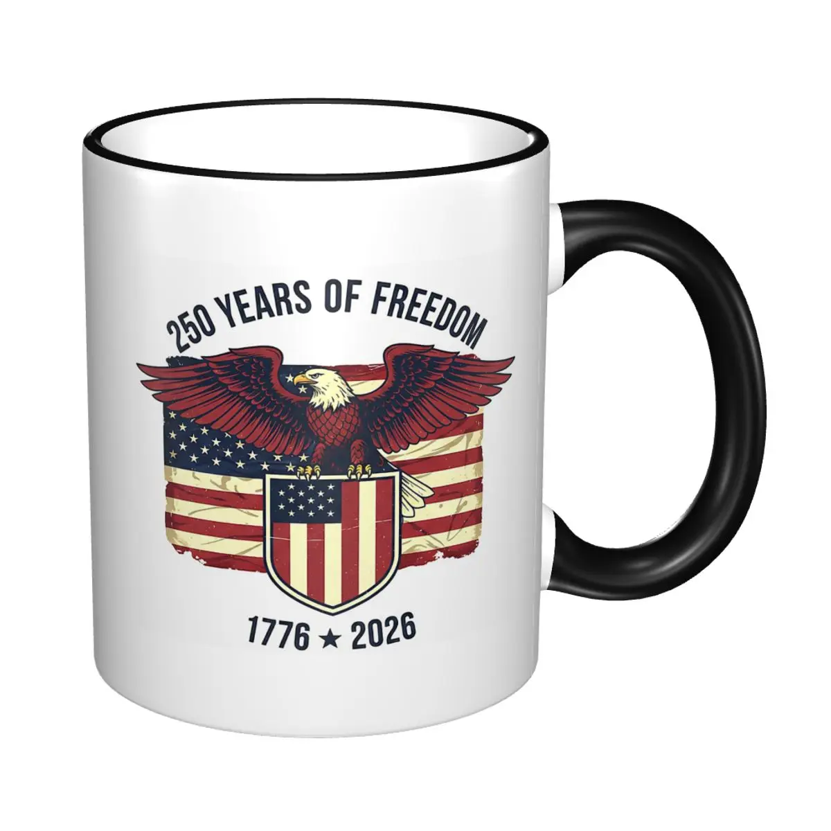 250th American Independence 250 Years Of Freedom Mug Funny Ceramic Coffee Cups Tea Mugs Milk Cup Drinkware Gift for Friends