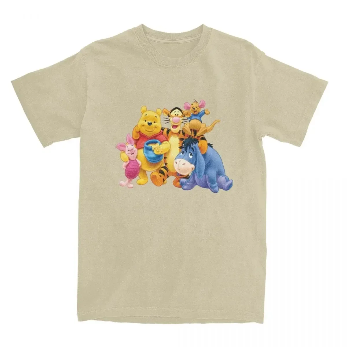 Winnie The Pooh Cartoon T Shirts Men Women 100% Cotton Novelty T-Shirt Round Collar Tees Short Sleeve Clothing Plus Size