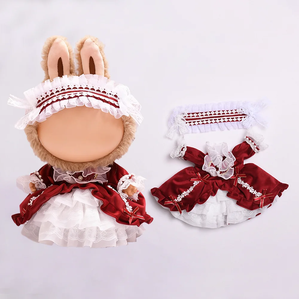 

Кукольная одежда 38 см, рождественский мини-милый костюм, костюм для Labubu, одежда, аксессуары для одежды с головным убором, сменные наборы «сделай сам»