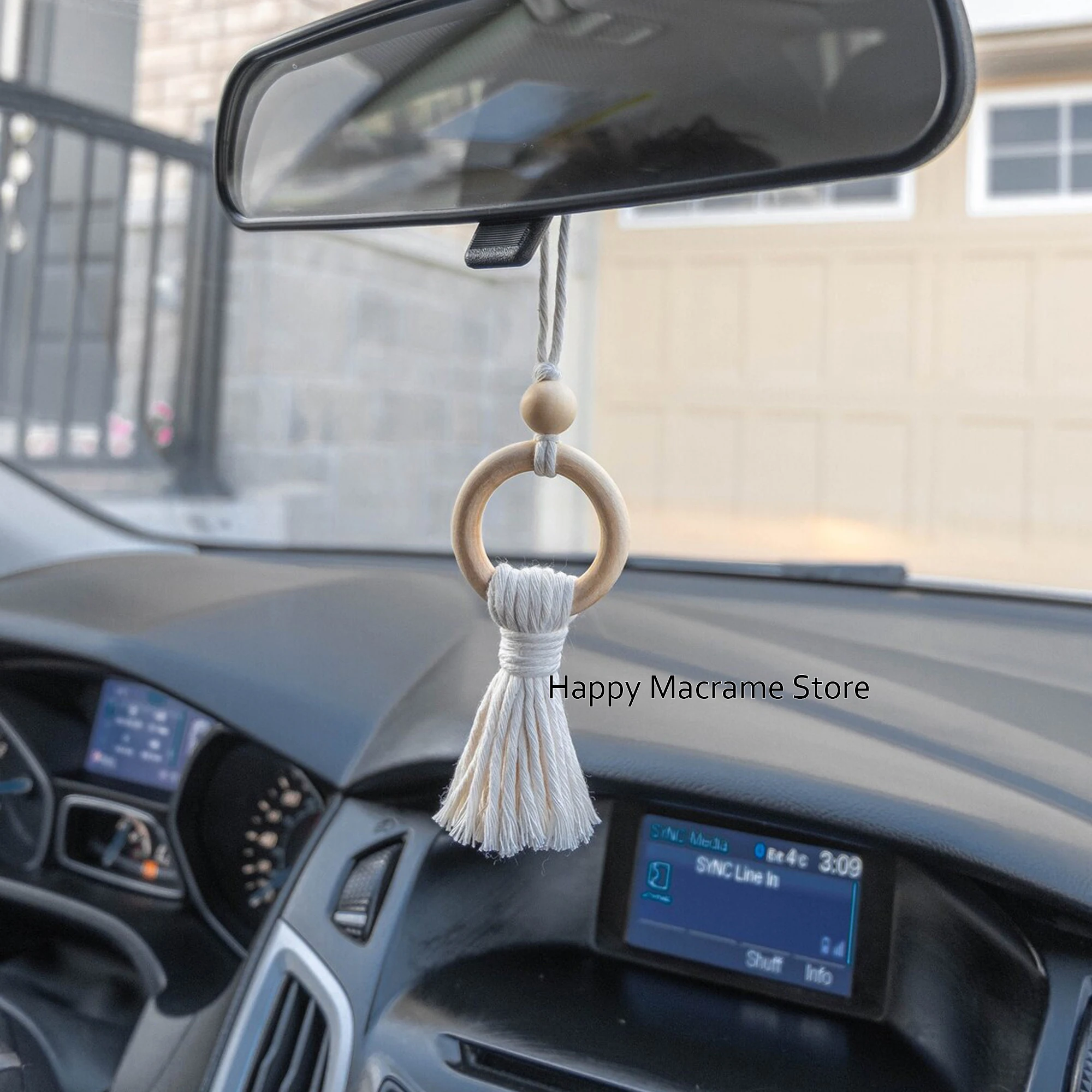 Macrame Car Decorations Interior Decor Boho Nursery Decor Mini Tapestry Holiday Party Pendant Hand Woven Small Wall Decoration