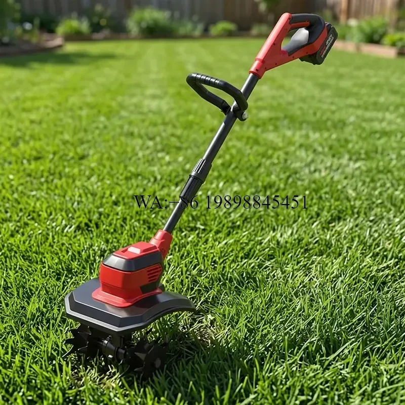 WMWMNU Mini Cordless Handheld Rotary Garden Tiller Weeder for Soil Loosening Portable Home Farm