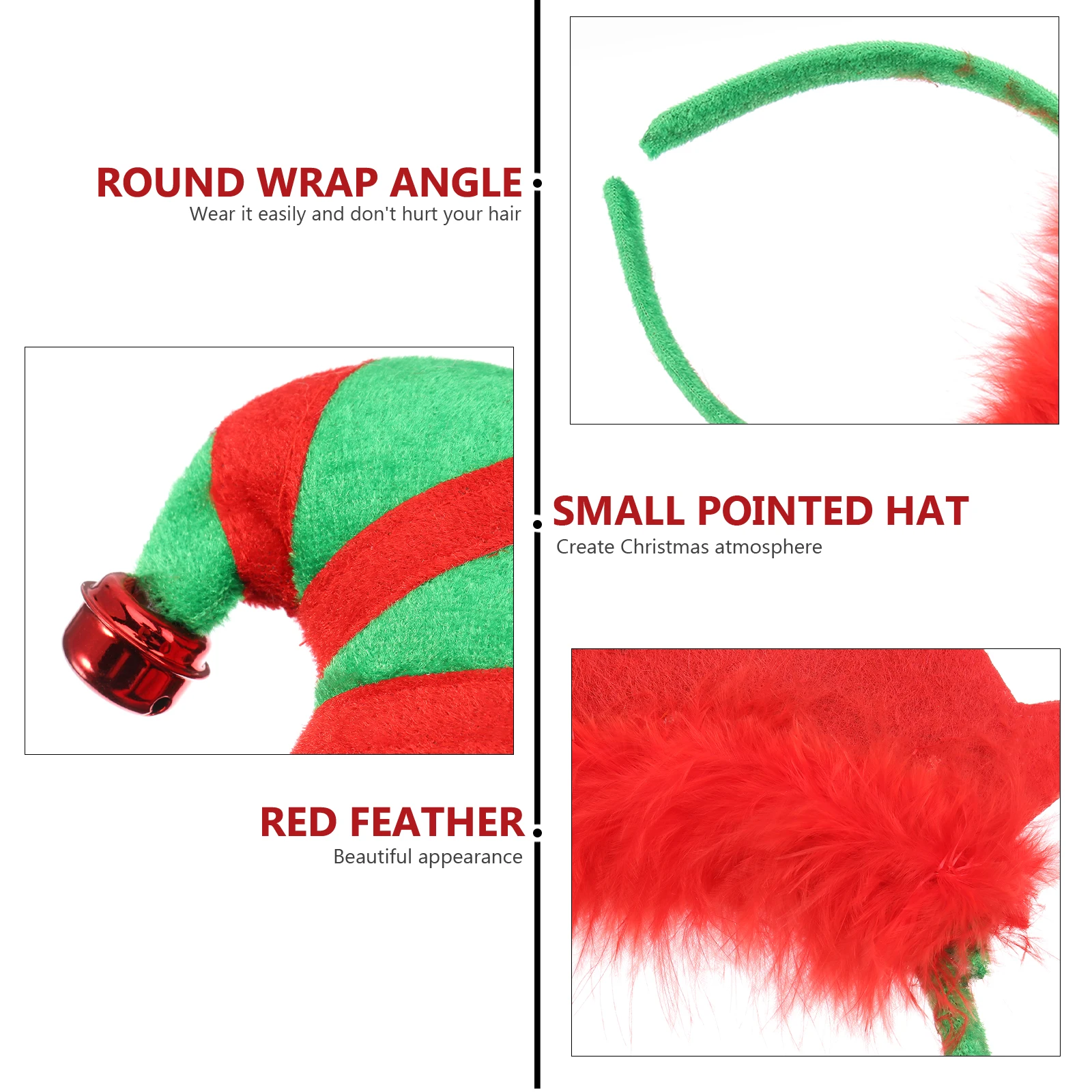 

1pc Bell Headband Christmas Hair Hoop for Kids Adults Lightweight Reusable Costume Party Carnival Decoration Gift Hair Bands