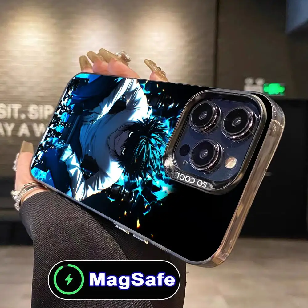 Death note l lawliet caso de telefone móvel para iphone 16 15 14 13 12 11 pro max plus magsafe translúcido cor capa luxo bonito