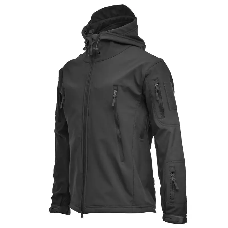 

Winter Cycling Team SharkSkin SoftShell Tactical Windproof Waterproof Jackets Men Hood Coat Fishing Hiking Fleece Tracksuits