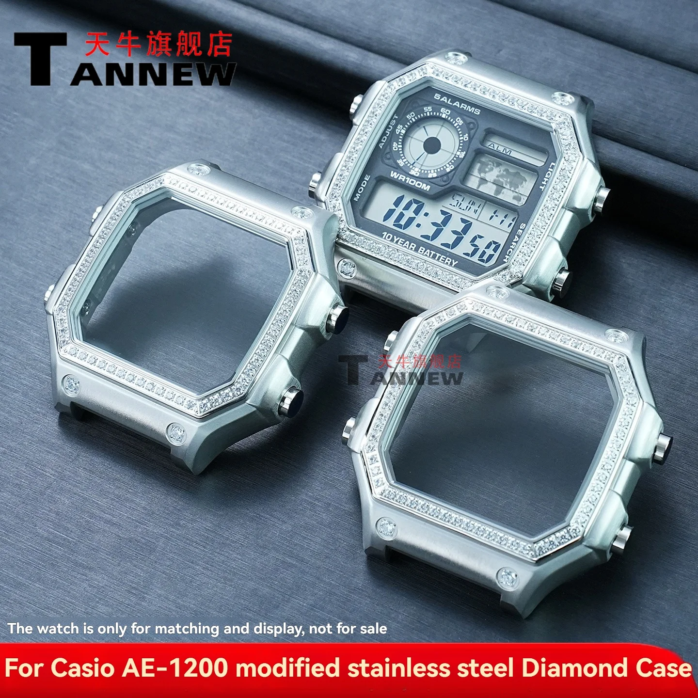

Комплект для полной модификации Casio AE-1200 AE-1300: корпус из нержавеющей стали с бриллиантовыми вставками и металлический циферблат, полный набор для модификации