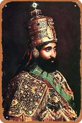 Haile Selassie The Emperor of Ethiopia - HIM - His Imperial Majesty Poster Metal Sign 8x12 Inch Art Wall