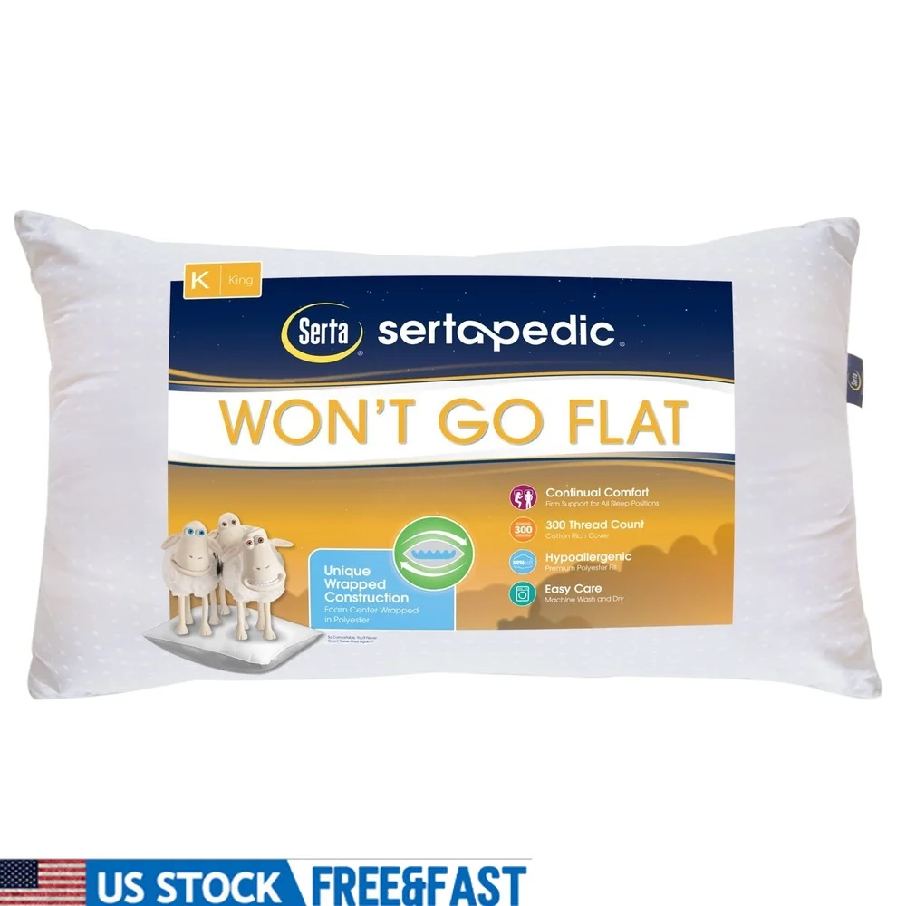 وسادة مضادة للحساسية بحجم كينج مع رغوة داعمة من ألياف البوليستر القطيفة ملء النائمون الجانبية الخلفية مكونة من قطعتين