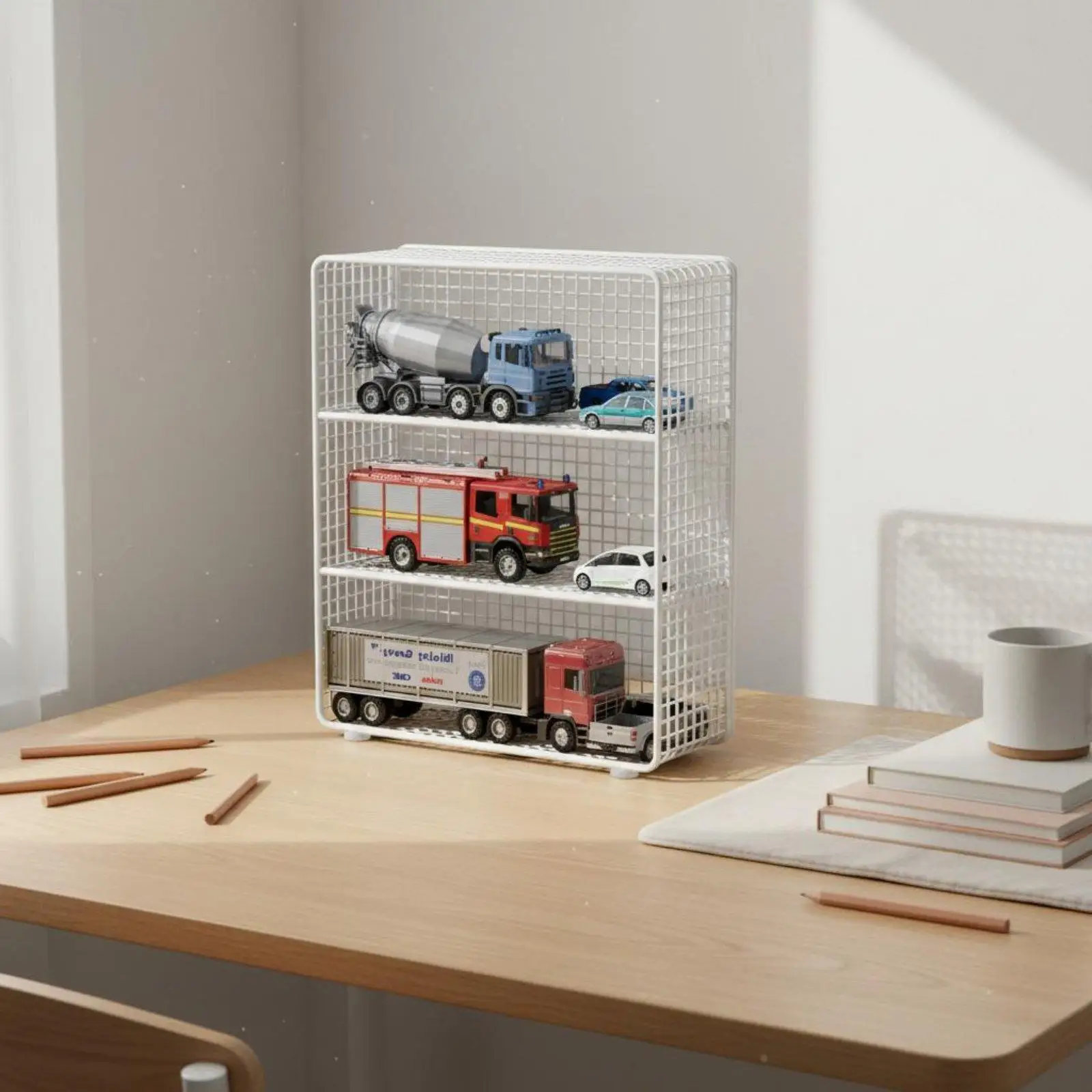 Kids Toy Car Storage Organizer Rack for Diecast Vehicles Display Shelf Children Room Storage Cabinet for Toys