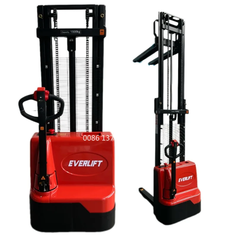 

Pallet Stacker 1.5 Ton Power Battery Forklift Max 4m Safe Design Building Material Shops Used