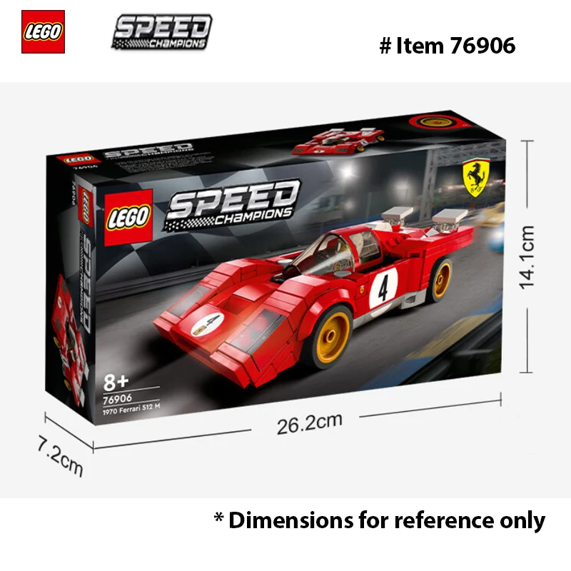 레고 76906 스피드 챔피언 1970 페라리 512M 조립 세트, 경주용 자동차 드라이버 미니피규어가 포함된 모델 조립 키트 291개