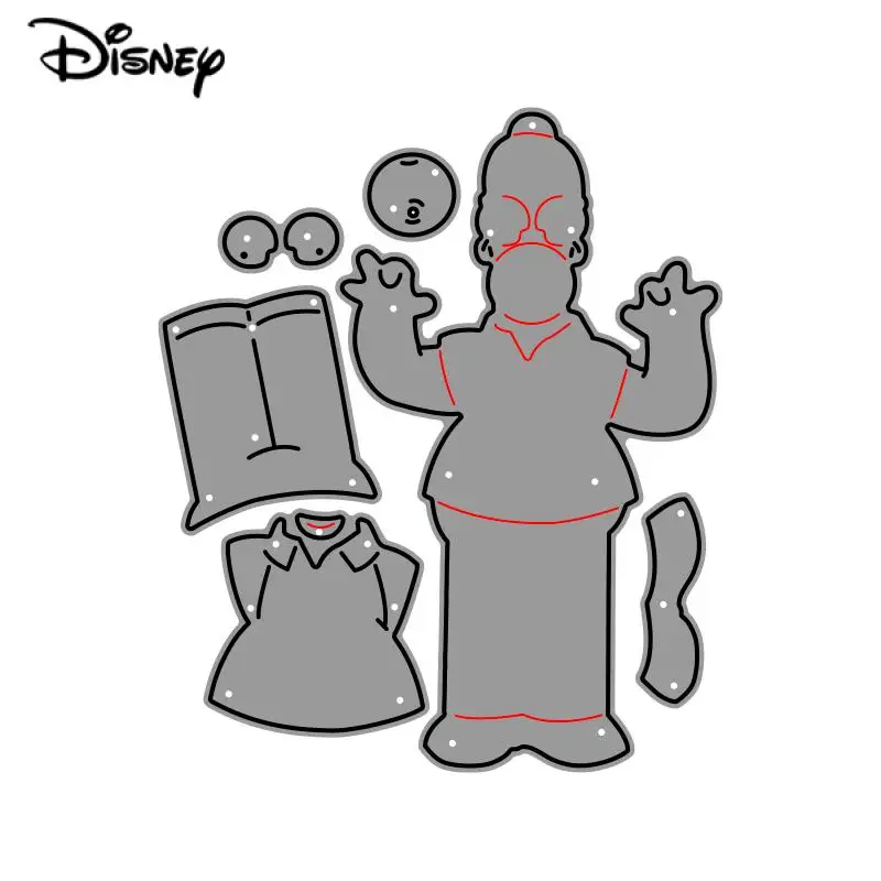 Disney The Simpsons Metal Cutting Dies Disney Character Homer J. Simpson Die Cuts for Diy Scrapbooking Album Card Craft Template