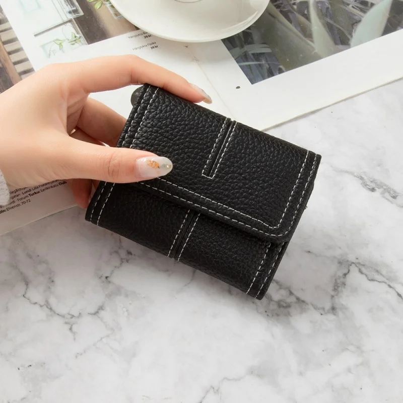 Fashion PU Leather Women's Wallet Korean Style Short Coin Purse Ladies Multiple Card Holder Small Female Money Wallet