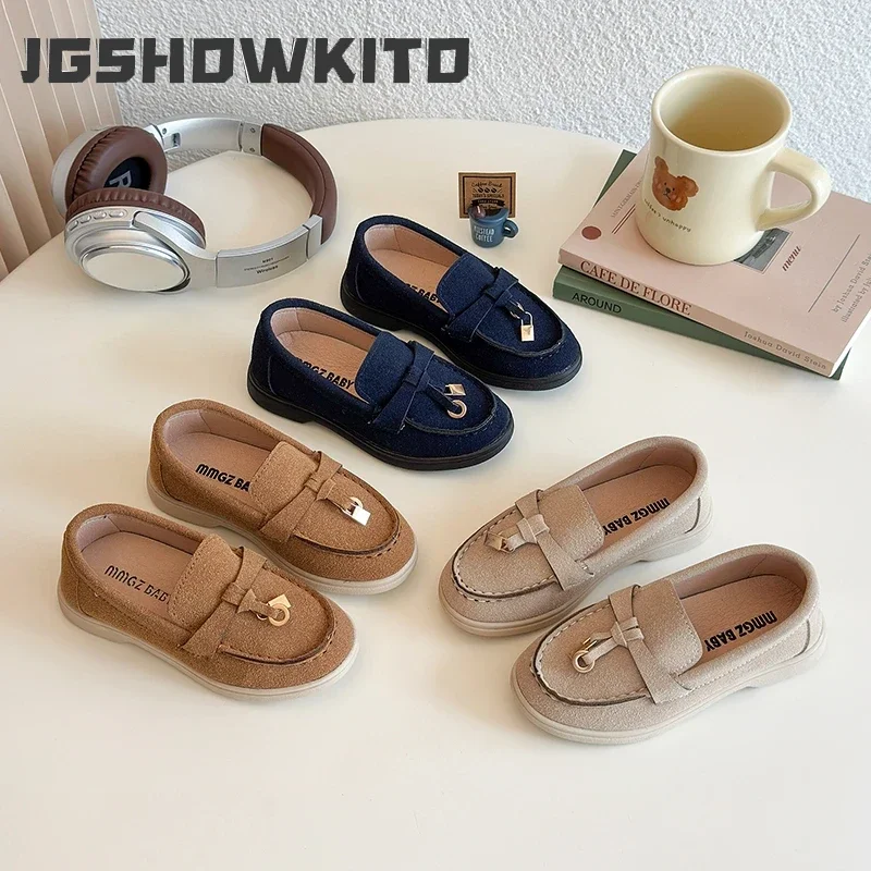 JGSHOWKITO Children Casual Shoes for Boys Spring Autumn New Fashion British Style Soft Anti-slippery Performance Loafers Pendant