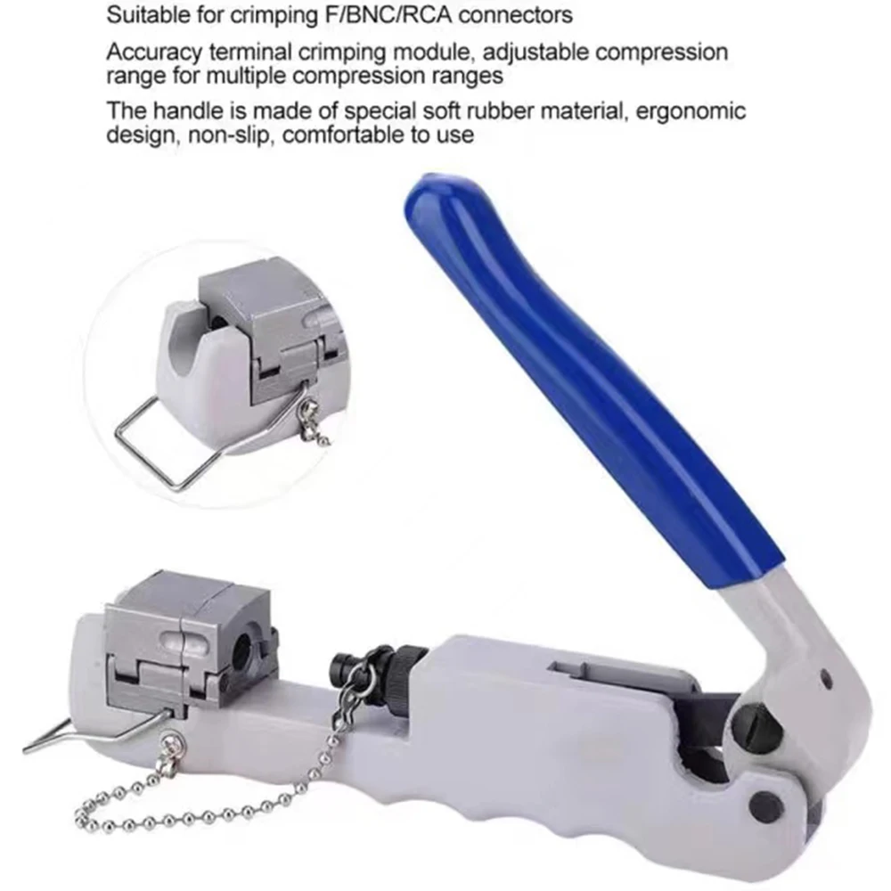 Pinza a crimpare manuale per utensili a crimpare per cavi coassiali multifunzione