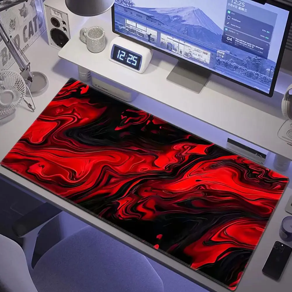 

Black and red marble pattern Mouse Pad Desk Mat gaming mats rubber anti-slip Durable pc accessories keyboard mouse pads HYBXAXC