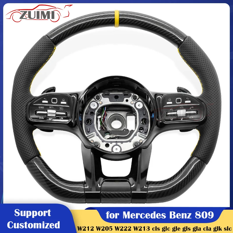 

Carbon Fiber Car Steering Wheel for Mercedes Benz 809 AMG A/B/C/E/S/G/V Class cls glc gle gls gla cla glk slc W212 W205 W222