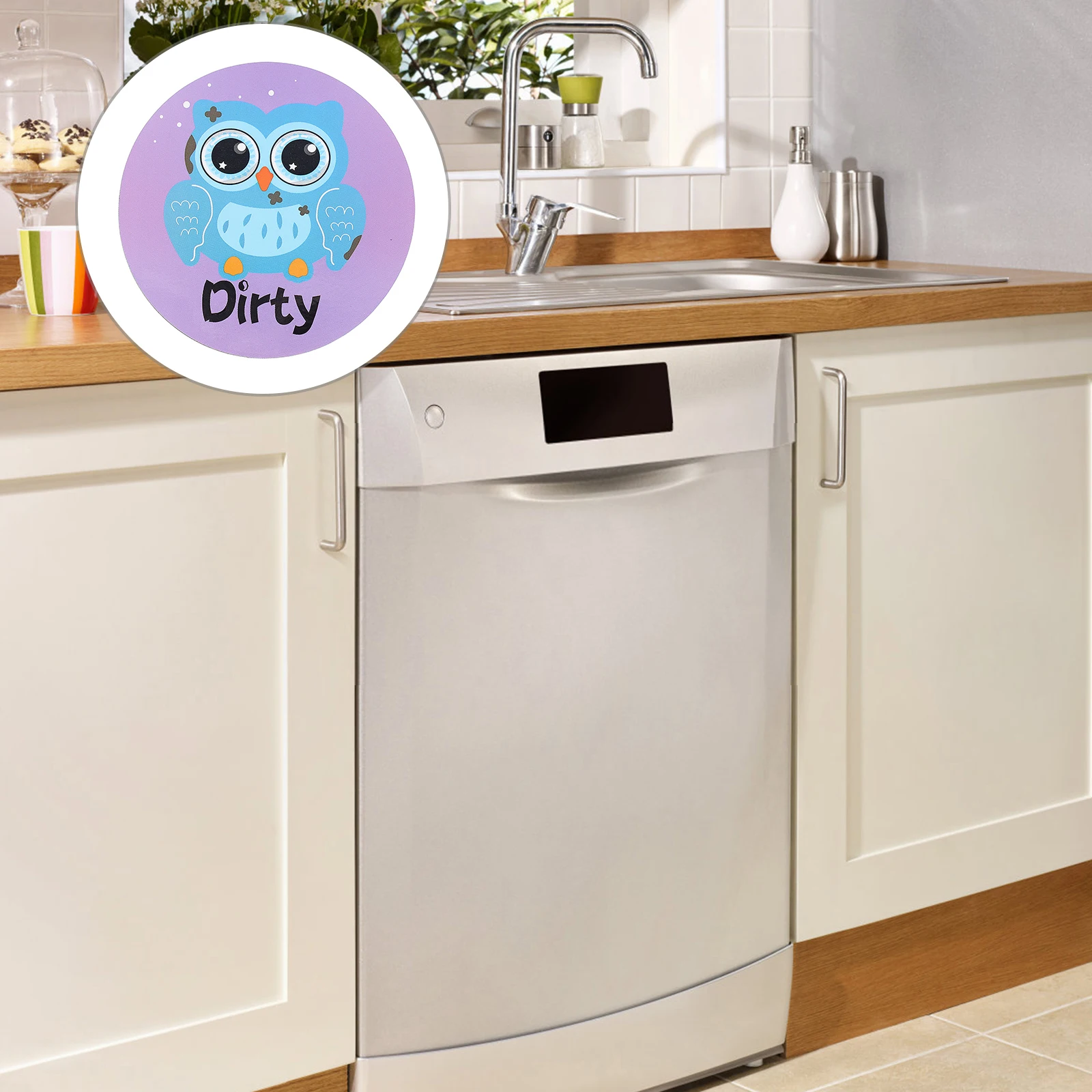 

1Pcs Dishwasher Accessories Reversible Clean Sign Magnetic Indicator Stays in Place Simple Installation Laundry Appliance