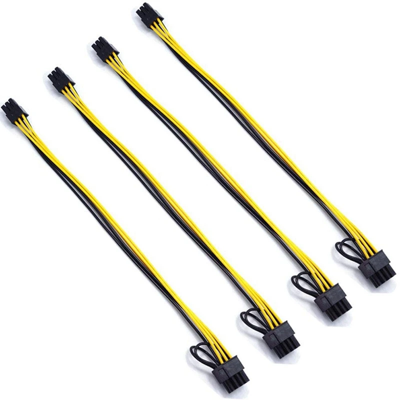 PCIE 6 Pin Male To 8 Pin (6+2) Male Pcie Adapter Power Cable PCI Express Extension Cable 12.5 Inches