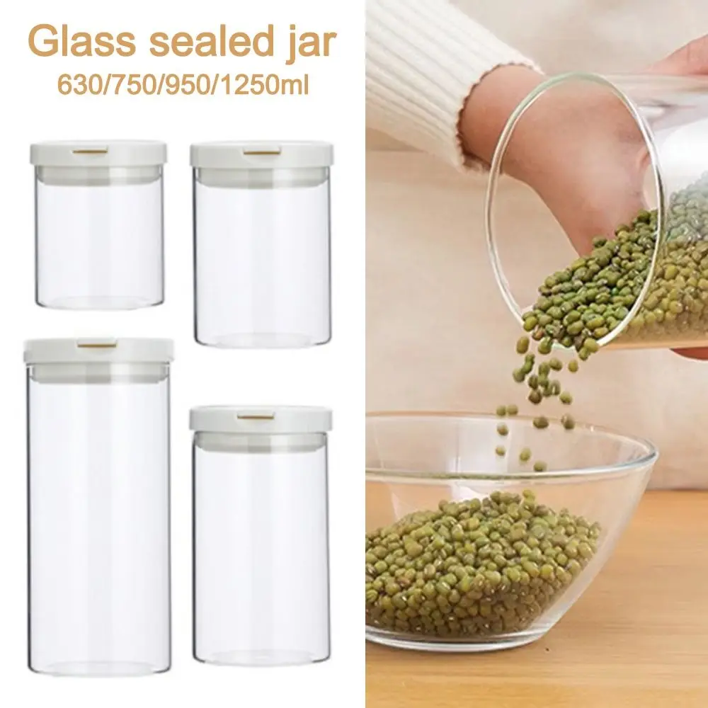 Transparentes Tee-Vorrats glas mit Deckel auslaufs ic heres Milchpulver kann zylindrisch feuchtigkeit beständig über Nacht Hafer flasche