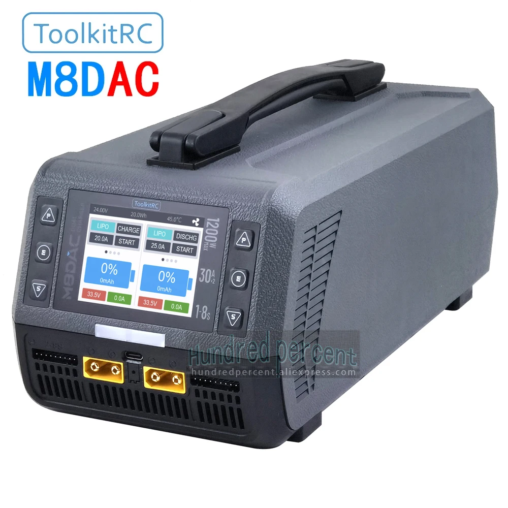 ToolkitRC M8DAC Charger 1-8S Built-In Power Adapter AC 1200W Lithium Battery Intelligent Balanced Voltage Model Car Accessories