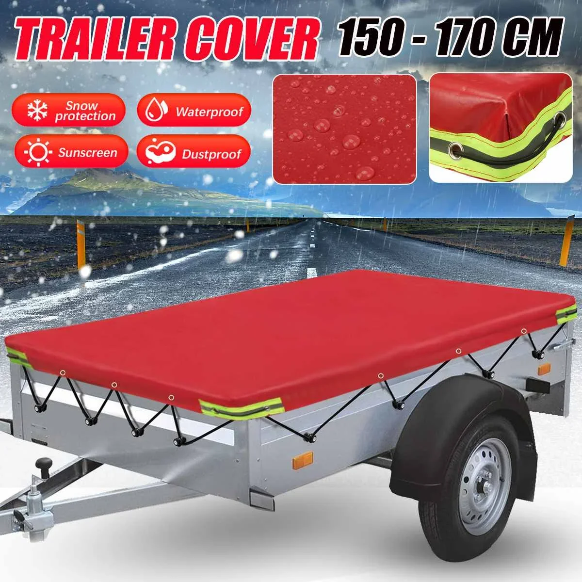 

Universal Trailer Car Cover Auto Roof Canopy Sunshade Waterproof Dustproof Windproof Outdoor Protection For Travel Car Cover