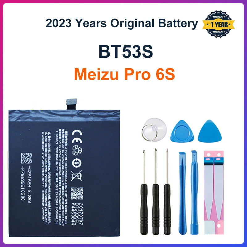 Meizu High Quality 100% Original Battery 3060mAh BT53S For Meizu Pro 6S Pro6S M570Q-S Pro 6 phone Batteries+Free Tools