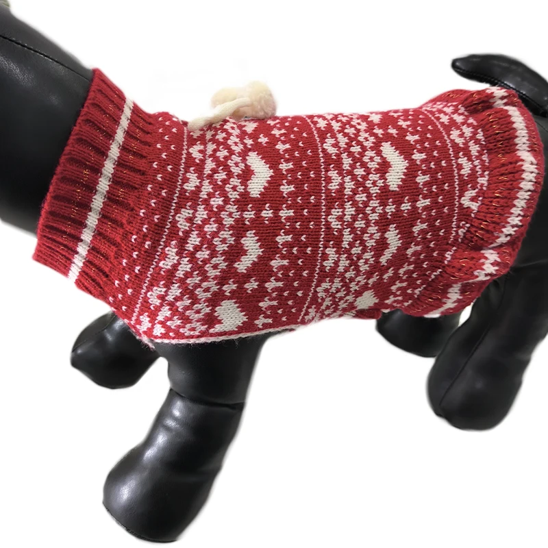 Dog Turtleneck Pullover Knitwear for Girls Luxury Sweater Dress Warm Winter Christmas Sweaters for Small Medium Dogs Female