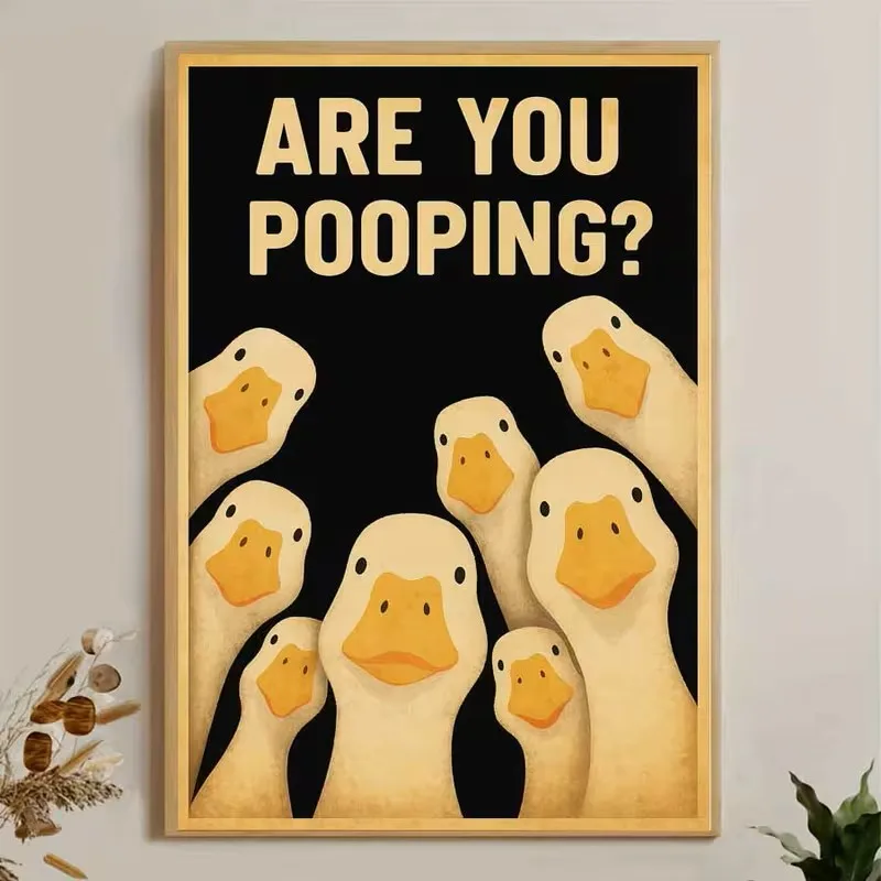 Frameless canvas paintings,Wall Art for Living Room Home Decor Ducks Gather Animal Canvas Poster Art Nordic Room Decor, Home Dec
