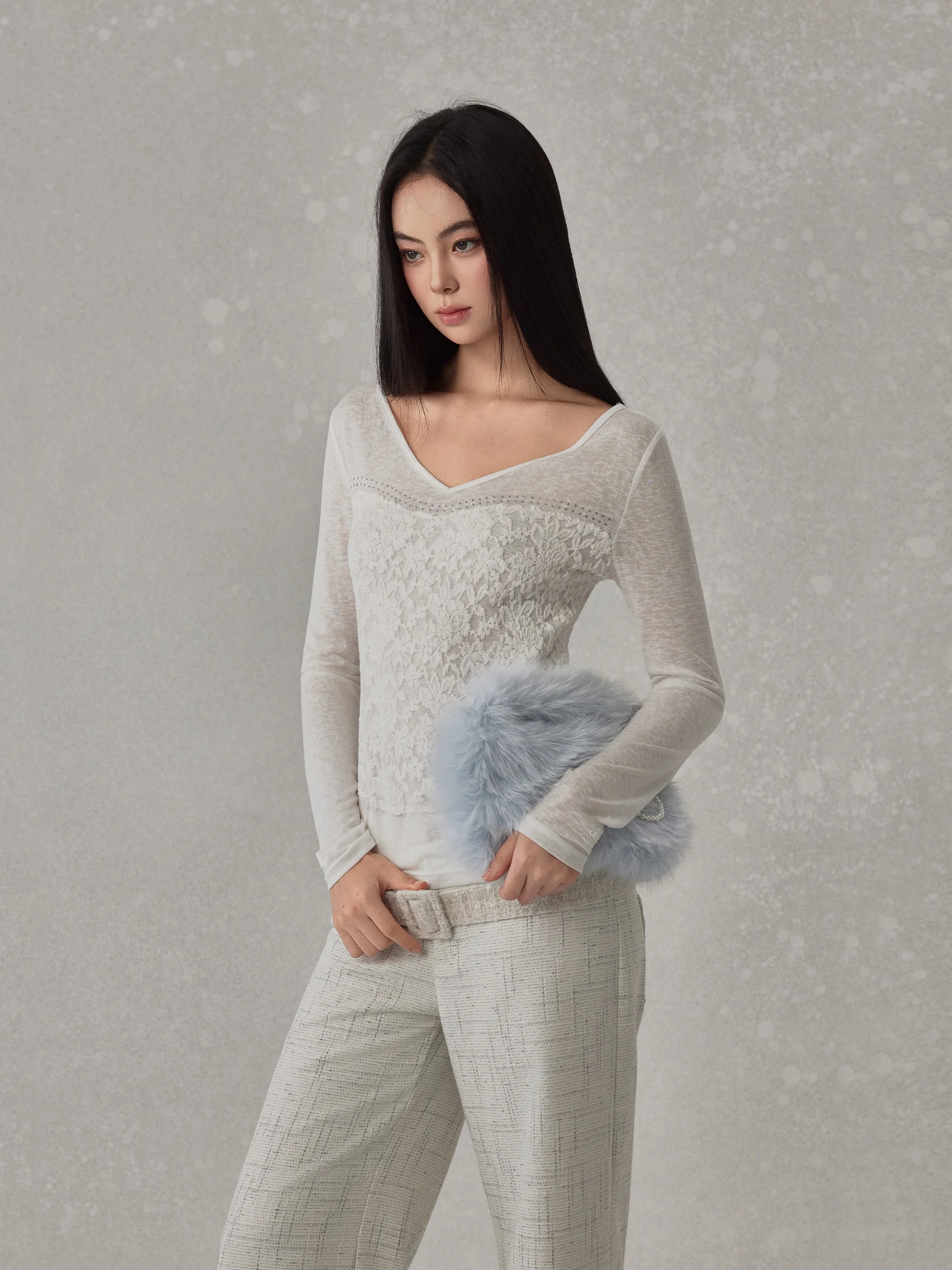 

Женская блузка Noncestnon Lace Drill: тонкая, прозрачная, приятная к телу, с длинным рукавом, сексуальная, дышащая, комфортная, из смесового полиэстера.