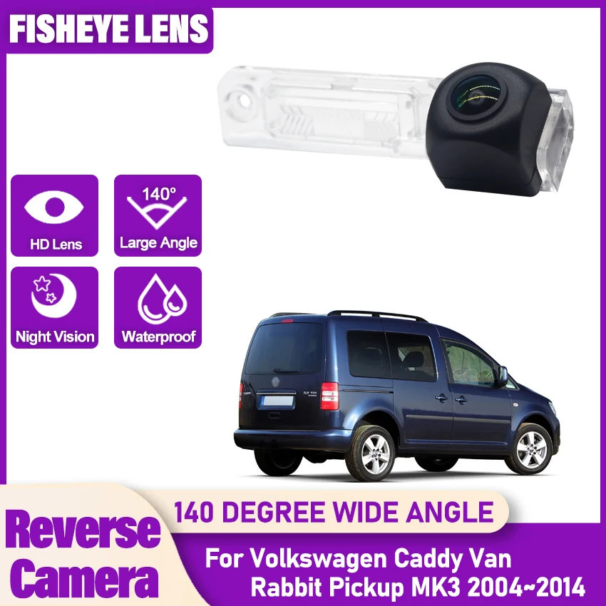 

Камера заднего вида с объективом «рыбий глаз» HD CCD, водонепроницаемая для Volkswagen Caddy Van Rabbit Pickup MK3, камера заднего вида, камера номерного знака