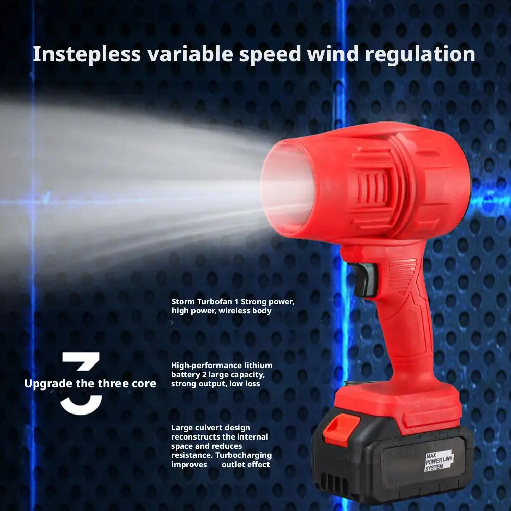 High Power Violent Turbofan Hand Held Leaf Blower Cordless With Battery Charger For Lawn Care Leaves Dust Cleaner