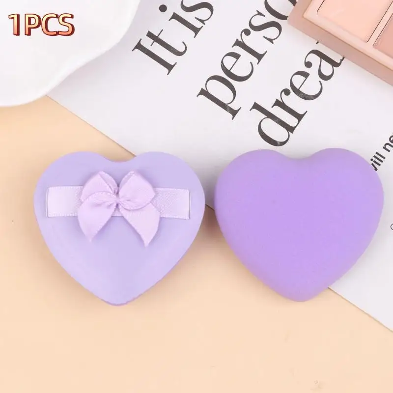 1Pcs Cotton Candy Air Cushion Powder Puff Heart Bow Makeup Powder Puffs That Can Be Used In Both Dry And Wet Combinations