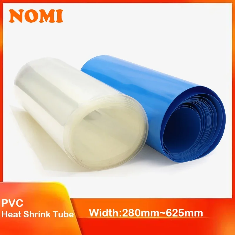 

1M Width 280mm ~ 625mm 18650 Lithium Battery Heat Shrink Tube Wrap Cover Skin PVC Shrinkable Film Sleeves Insulation Sheath