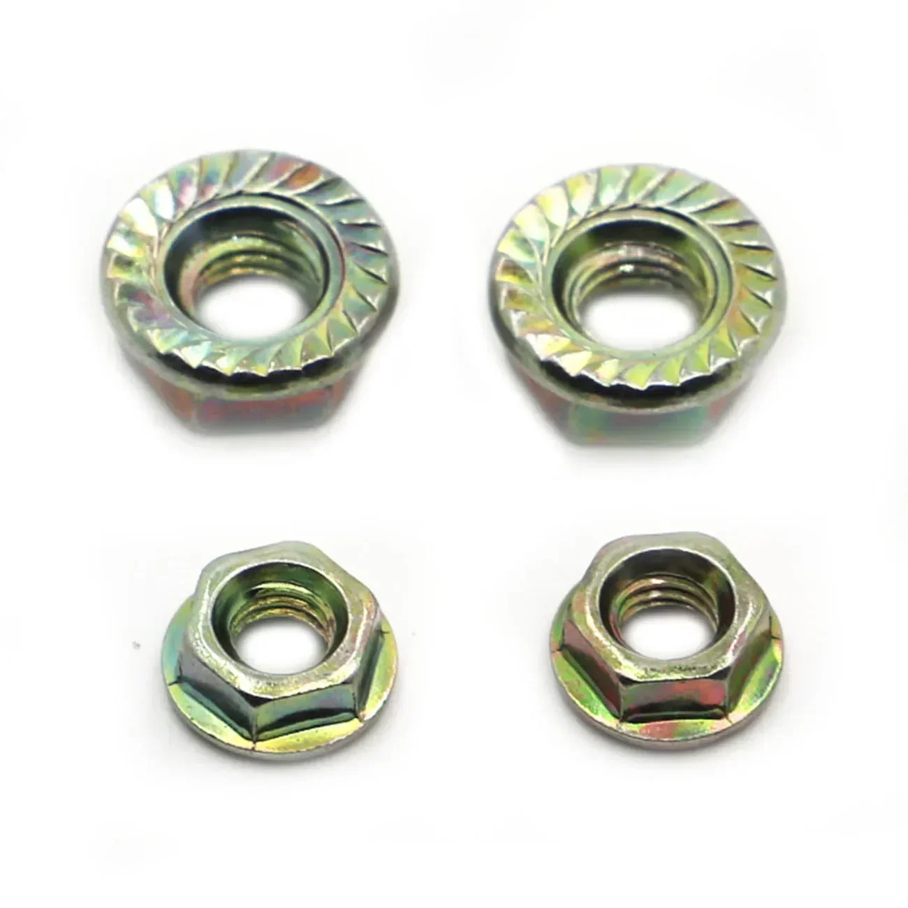 10-50pcs DIN6923 Color Zinc Steel Hexagon Flange Nuts Pinking Slip Locking Lock Nut M3 M4 M5 M6 M8 M10