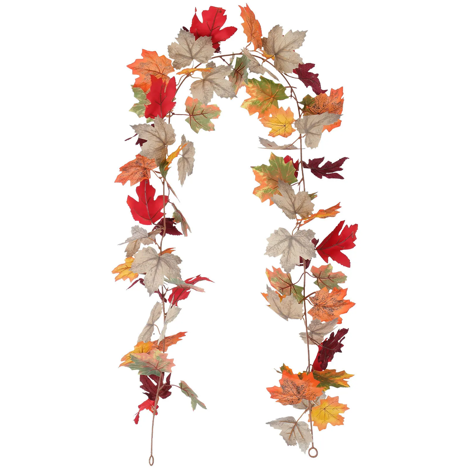 

5.74ft Lifelike Faux Maple Leaf Vine Autumn Fall Decor Thanksgiving Halloween Hanging Plants Home Fireplace Party