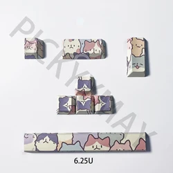 Teclas PBT de 8 piezas y 5 lados, teclas bonitas de gato, barra espaciadora, perfil CHERRY, aptas para interruptores Cherry MX, Teclado mecánico