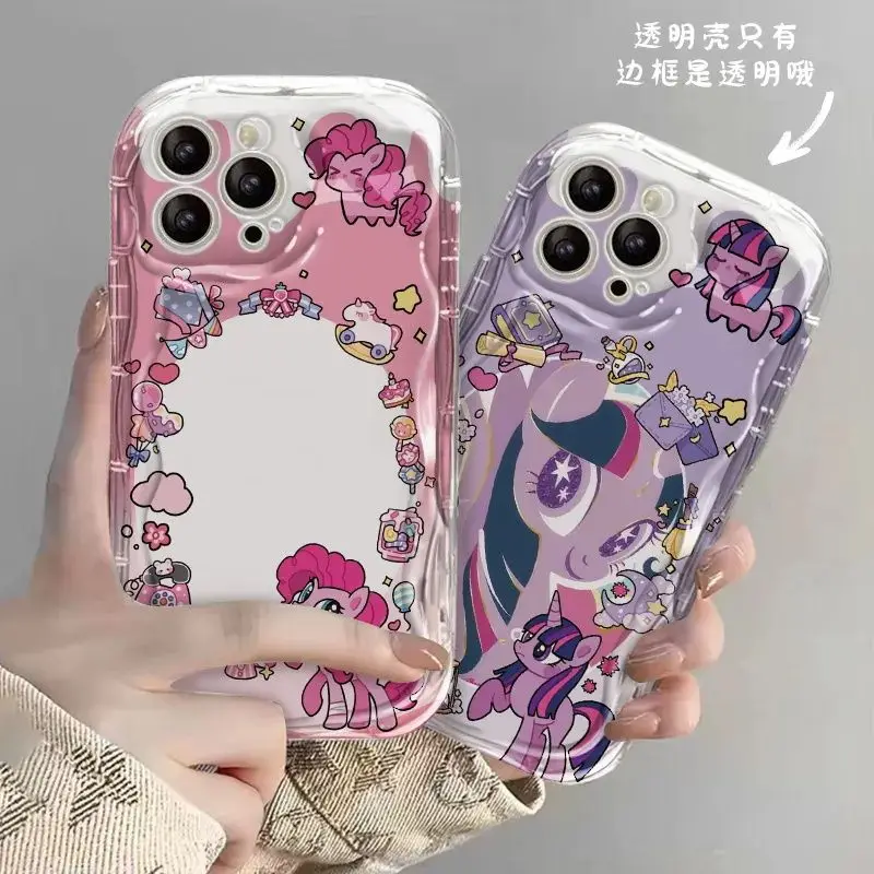 Funda de teléfono con patrón de crema de dibujos animados de My Little Pony Rainbow iPhone 1 14 13 11 12 PRO MAX XR 7 8 Plus funda de teléfono de silicona anticaída