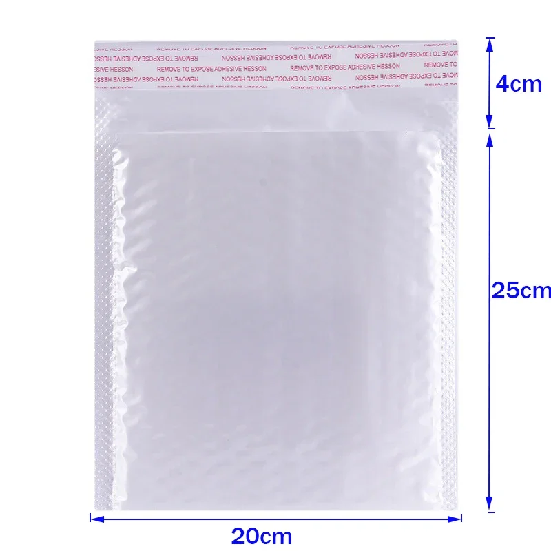 EMS Postal Courier Bag 10PCS (20*25cm+3cm) White Paper Envelope Gift Clothing Foam Bag Waterproof Shockproof Packaging Bag