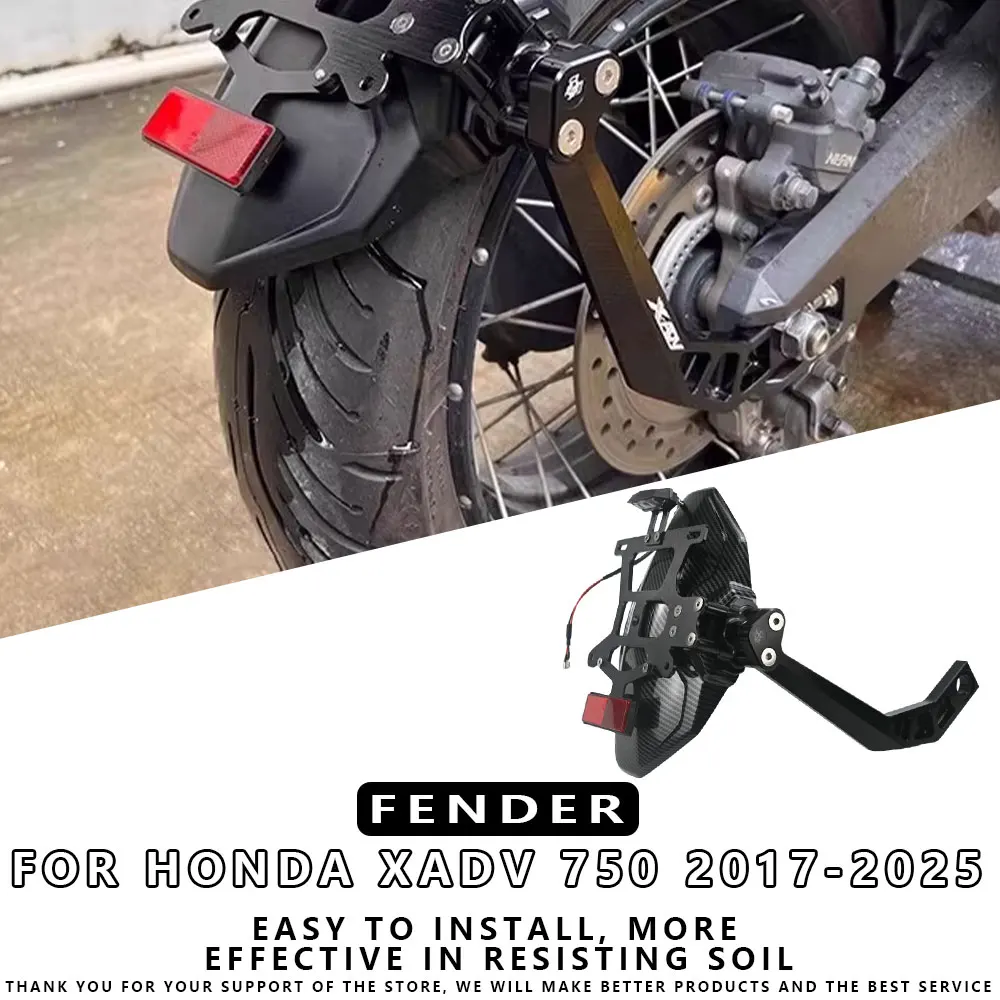 

For HONDA XADV 750 2017-2025 Motorcycle Accessories Rear Fender Bracket Mudguard Eliminator License Plate Holder With LED Light