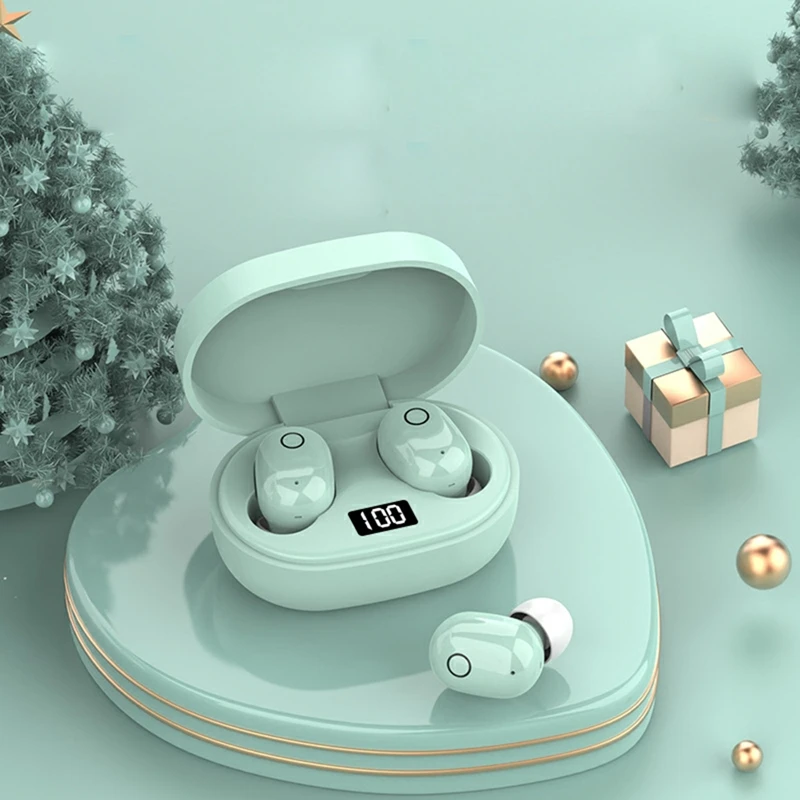 Wireless Bluetooth 5.0 Earbud IPX5 Water Sweat Proof Headphones Touch Controls, Smart LCD Charging Case 3D Stereo Bass