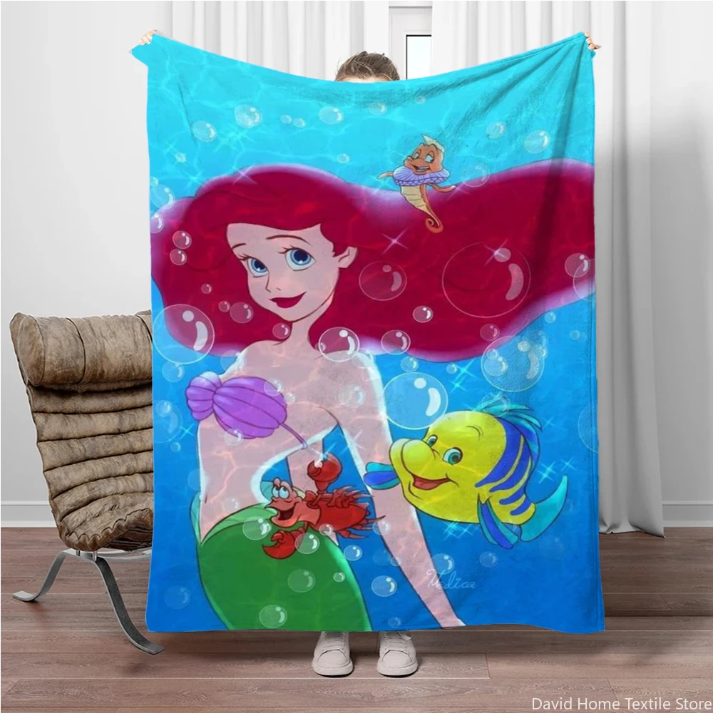 

Disney Little Mermaid Flannel Plush Soft Fluffy Break Nap Blanket Children's Cover Blanket Children Gift Anime Blanket