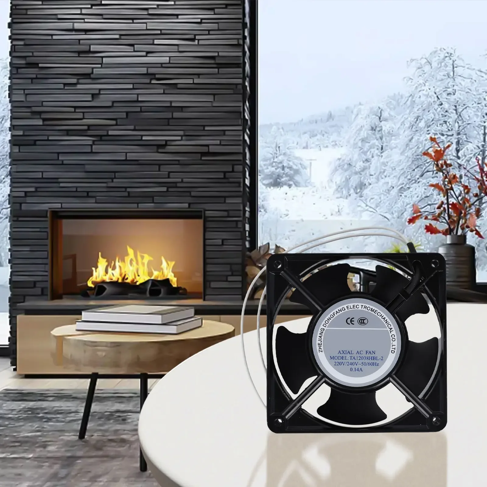 1pcs Thermal Axial Fan For Fireplace Cassette Insert Axial Blower 120x120x38mm High Temp Silent Operation