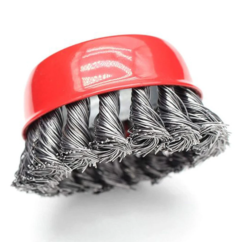 4 قطعة 3 بوصة سلك ملتوي مجموعة عجلات الأسلاك على شكل وعاء القرص الملتوية سلك تلميع وإزالة الصدأ عجلة