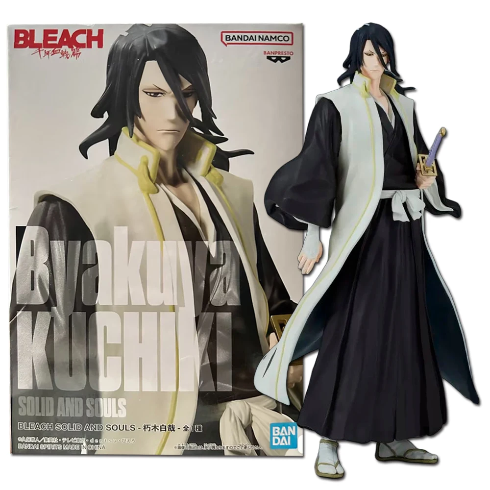 18.5cm BLEACH Anime Kuchiki Byakuya Action Figure Collectible Model Toys Japanese Dolls Hobbies Desktop Decorationss Boy Gifts