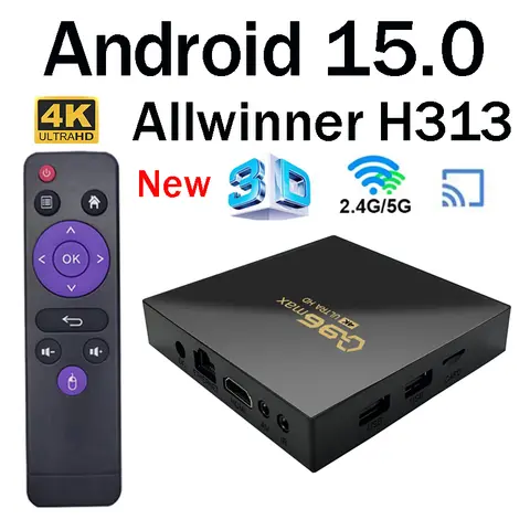 Q96 MAX Smart TV Box Android Set Top Box Allwinner H313 Quad Core 5G 4G WIFI HD 4K Media Player Home Theaters Android 15.0 IPTV
