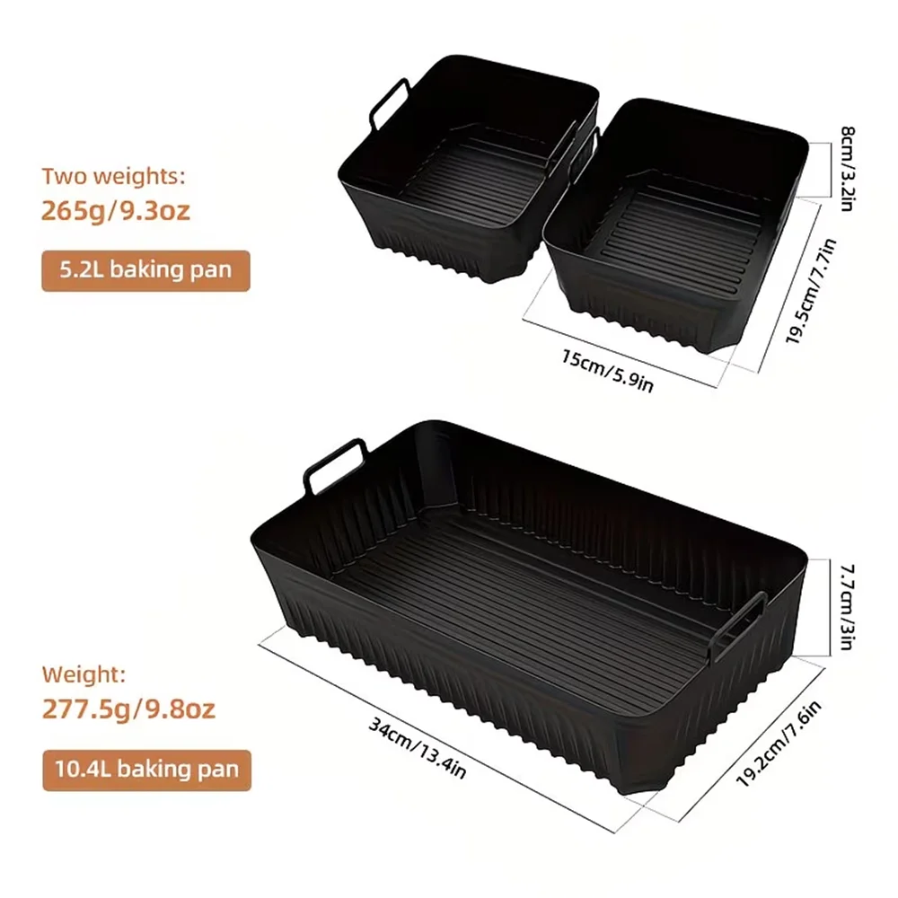 Big Reusable Quality Silicone Liners for Ninja Air Fryer AF500, with Durable Handles Design,Reusable,Non-stick, Easy to Clean