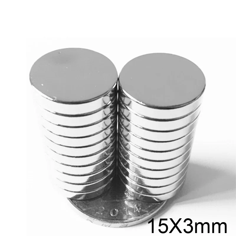 Image of 15x3mm Leistungsstarke Magnete Starke runde Magnete für Kühlschrank, Heimwerken, Gebäude, Wissenschaftlich, Handwerk 15x3 15*3